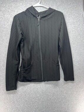 New Mix Womens Jacket Size S/M Ribbed Hooded Full Zip Long Sleeves Pockets